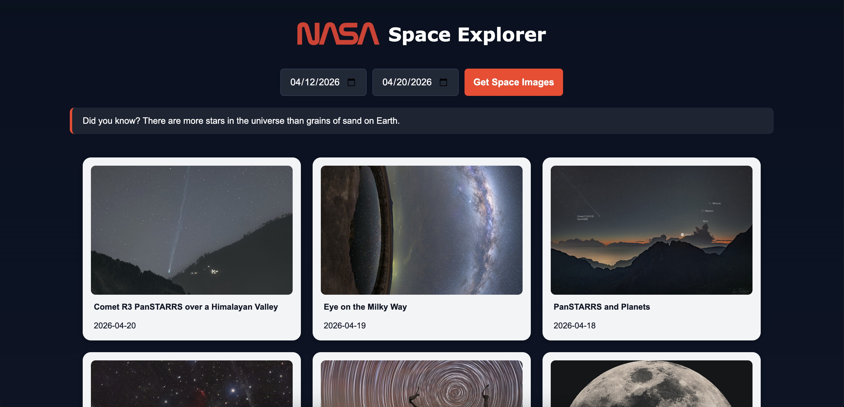 NASA Space Explorer App preview