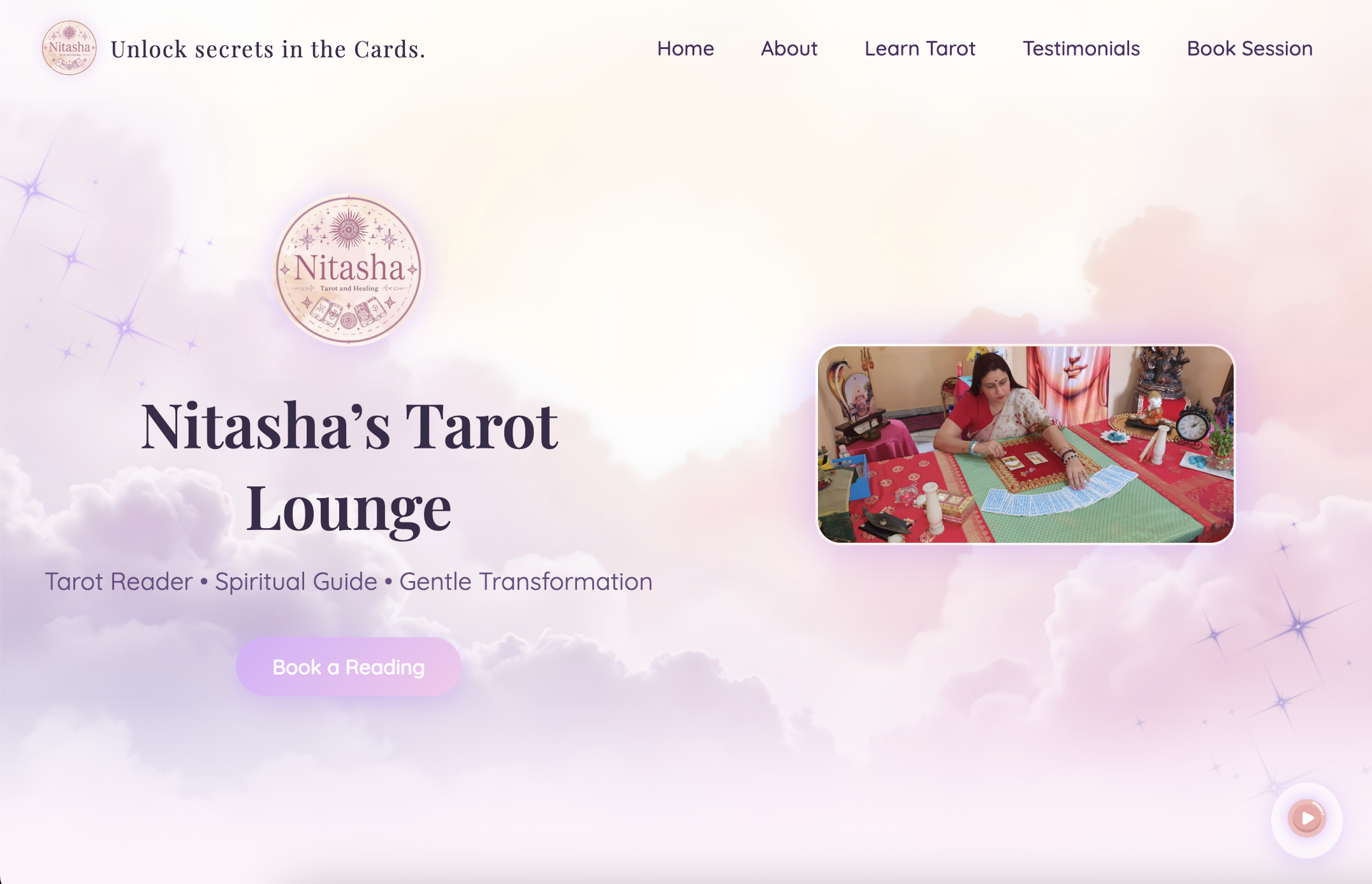 Nitasha Tarot Website preview